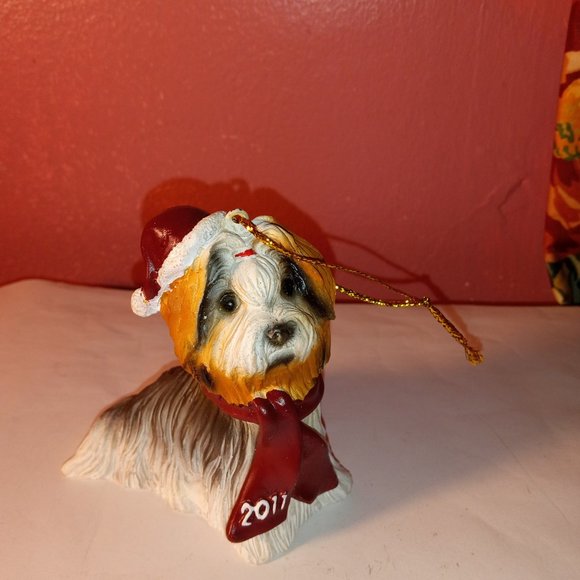 CHRISTMAS COLORFUL DOG PET CERAMIC ORNAMENT - Picture 3 of 9